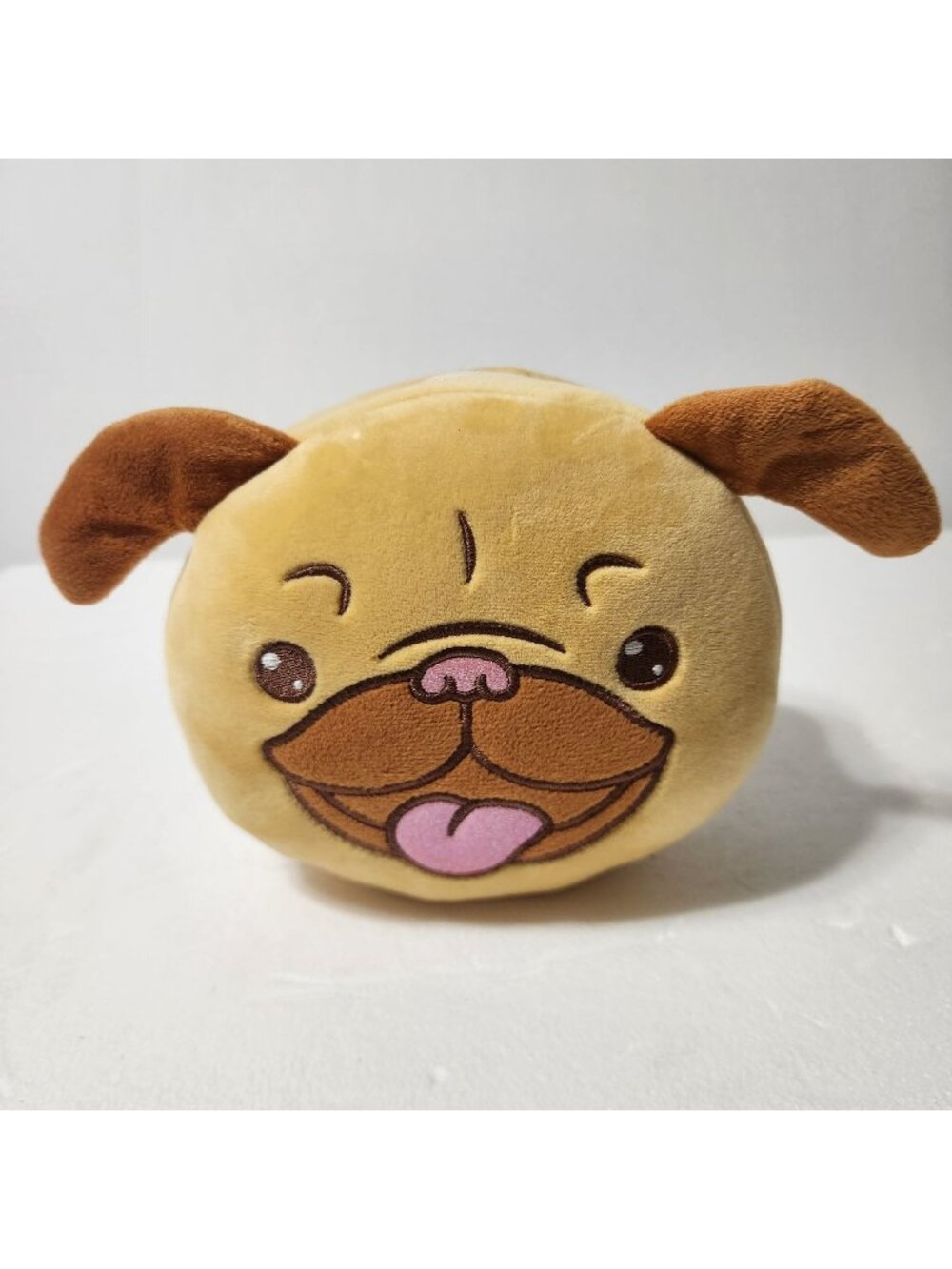 Cute Pug Travel Pillow & Eye Mask Combo With Clip-On Hook Soft Plush
